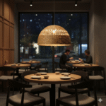 Bamboo Umbrella Shape Hanging Lampshade