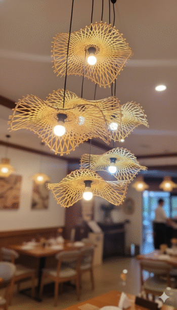 Bamboo lotus flower lamp