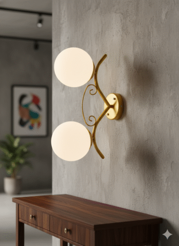 Royal Diamond Surface Mounted 2 Way Design Globe Shade Wall Light, Upto 60 Watt