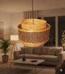 Bamboo Cane Webbing Wicker Ceiling Rattan Pendant Chandelier Lamp Shade