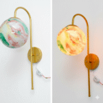 Gold-Toned Abstract Shaped Metal Wall Lamp without bulb