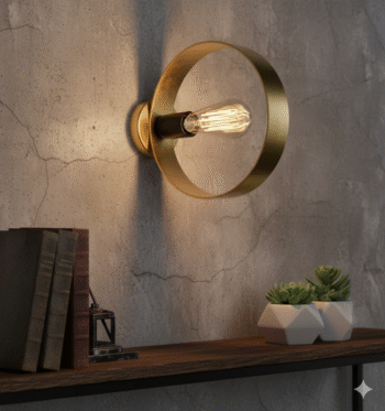 Classic Ring Indoor/Outdoor Wall Light/Wall Lamp Lighting for Decor Home/Living Room/Bedroom/Office/Dining/Cafe/Restaurants, Golden