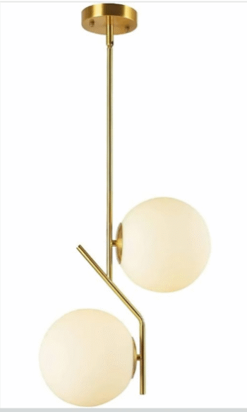 Zig Zag Dual Glove Golden Color Hanging Chandelier Pendant Ceiling Lamp Light