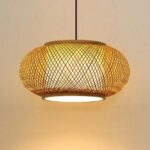 E27 Chandelier Bamboo L Pendant Light Bedroom Dining Room Decor Round 50cm