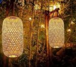 Cylindrical Brown 7inch Bamboo Lamp Shade, For Outdoor Decoration