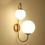 Decorative Dual Glob Wall Lamp for Living, Wall Light for Room, Kitchen & Balcony (Golden)