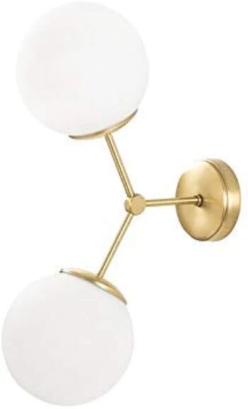 2 Light 6" Frosted Glass Globe Mid Century Modern Wall Mount Sconce Antique Wall Light Home Décor