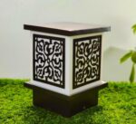 Square Black and White Exterior Lantern 