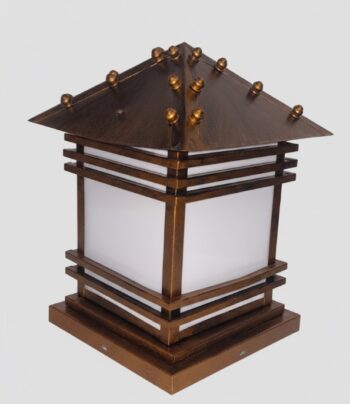 Rustic Bronze Studded Pillar Light