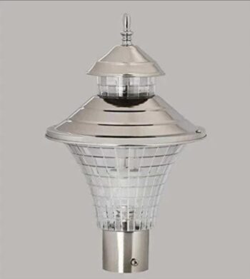 Modern Tiered Stainless Steel Post Light