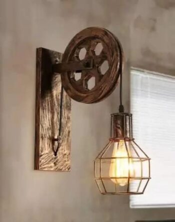 40W Rustic Pulley Iron Industrial Single Head Wall Sconces