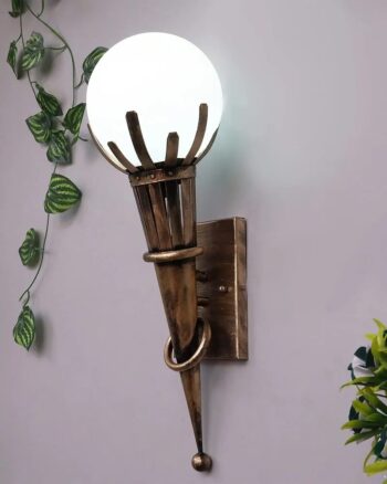 Wall Torch Rustic Wall Light Fixtures, Oil Rubbed Bronze Finish Indoor Vintage Wall Sconce Industrial Lamp Fixture Glass Shade