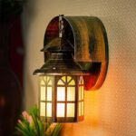 Rustic Wall Lamp for Home Decor Metal Antique Finish Wall Sconce Light Fixture Lantern Design Indoor Decorative Wall Light
