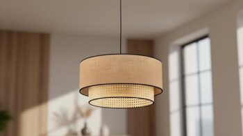 Bamboo Hanging Lamp for Bedroom | Handcrafted Rattan & Cane Ceiling Pendant Light for Home Decoration