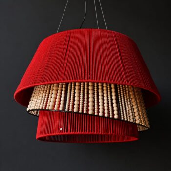 Beaded Ember Jute Pedant Light