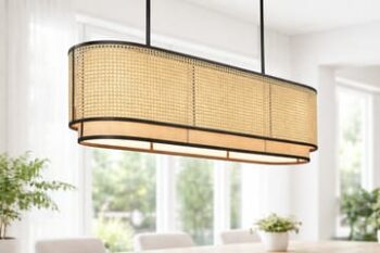 Pendant lamp with Natural bamboo mesh for Home, restaurants and offices.