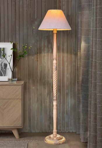 Classic Wooden Floor Lamp for Living Room Luxury Home Decor Italian Beige