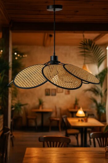 Bamboo Hanging Light for Staircase | Rattan Pendant Lamp