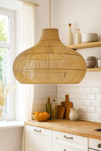 Bamboo Hanging Light for Dining Room | Rattan Pendant Lamp