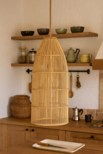 Bamboo Hanging Light for Hallway | Rattan Pendant Lamp