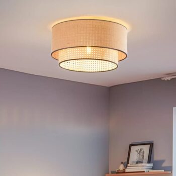 Jute Ceiling Light for Dining Room | Natural Hanging Lamp