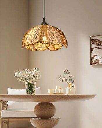 Rattan Hanging Light for Staircase | Cane Pendant Lamp