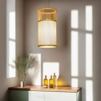 Bamboo Hanging Light for Hallway | Rattan Pendant Lamp