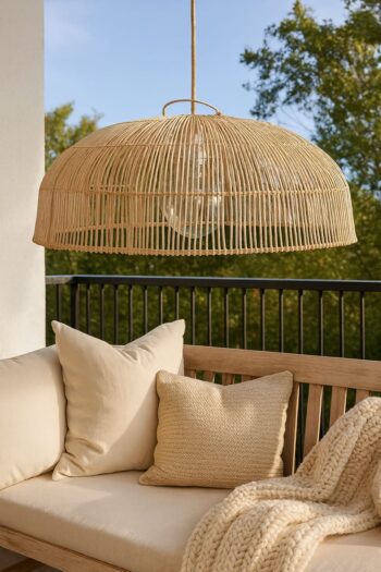Hanging Light for Dining Room | Rattan Pendant Lamp