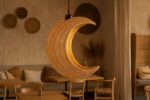 Wicker Hanging Light for Bedroom | Rattan Pendant Lamp