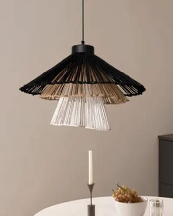Hanging Light for Living Room | Cane Pendant Lamp