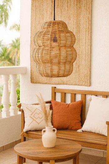 Hanging Light for Living Room | Rattan Pendant Lamp