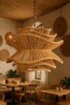 Chandelier for Staircase | Rattan Hanging Light