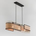 Wicker Chandelier for Staircase | Rattan Hanging Light