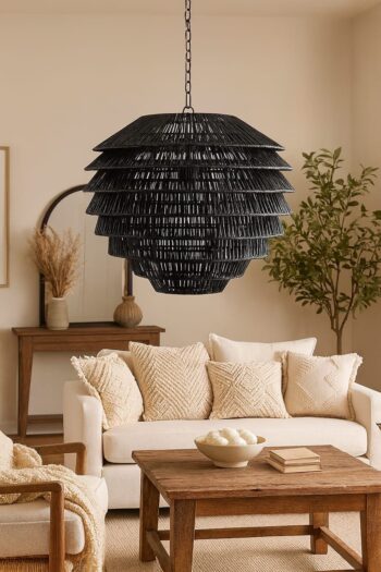 Chandelier for Drawing Room | Cane Hanging Light